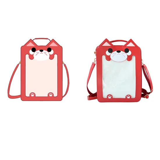 Clear Window Cross Body Shoulder Messenger Custom Ita Black Bag 