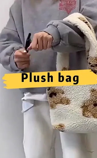 Custom Animal Cat Paw Shape Shoulder Bag Plush Toys Display Transparent Black and White Ita Bag 