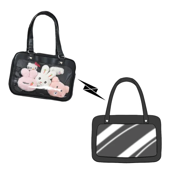 Clear Transparent Plush Toys Display Bag Women Shoulder Lovely Ita Bag 
