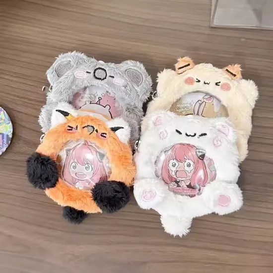New Custom Plush Animal Badge Protector Case Ita Bags Crafts Hanging Pendent for Displaying 